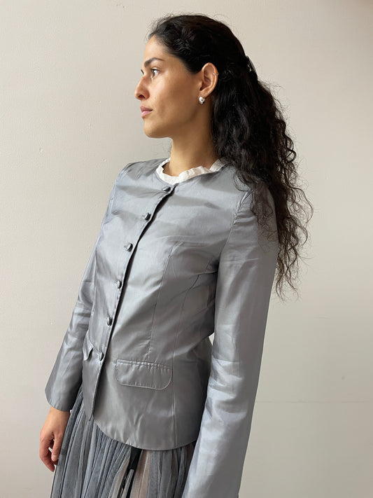 Louisa Satin Jacket, Grey Renaissance Renaissance