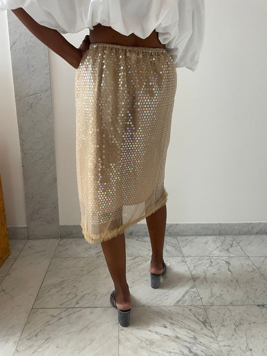 Tati Sequin Skirt, Beige Renaissance Renaissance