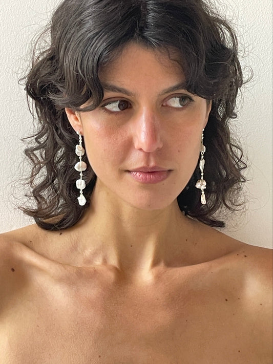 Everything Has an End Earrings, Floating Pearl SANTANGELO