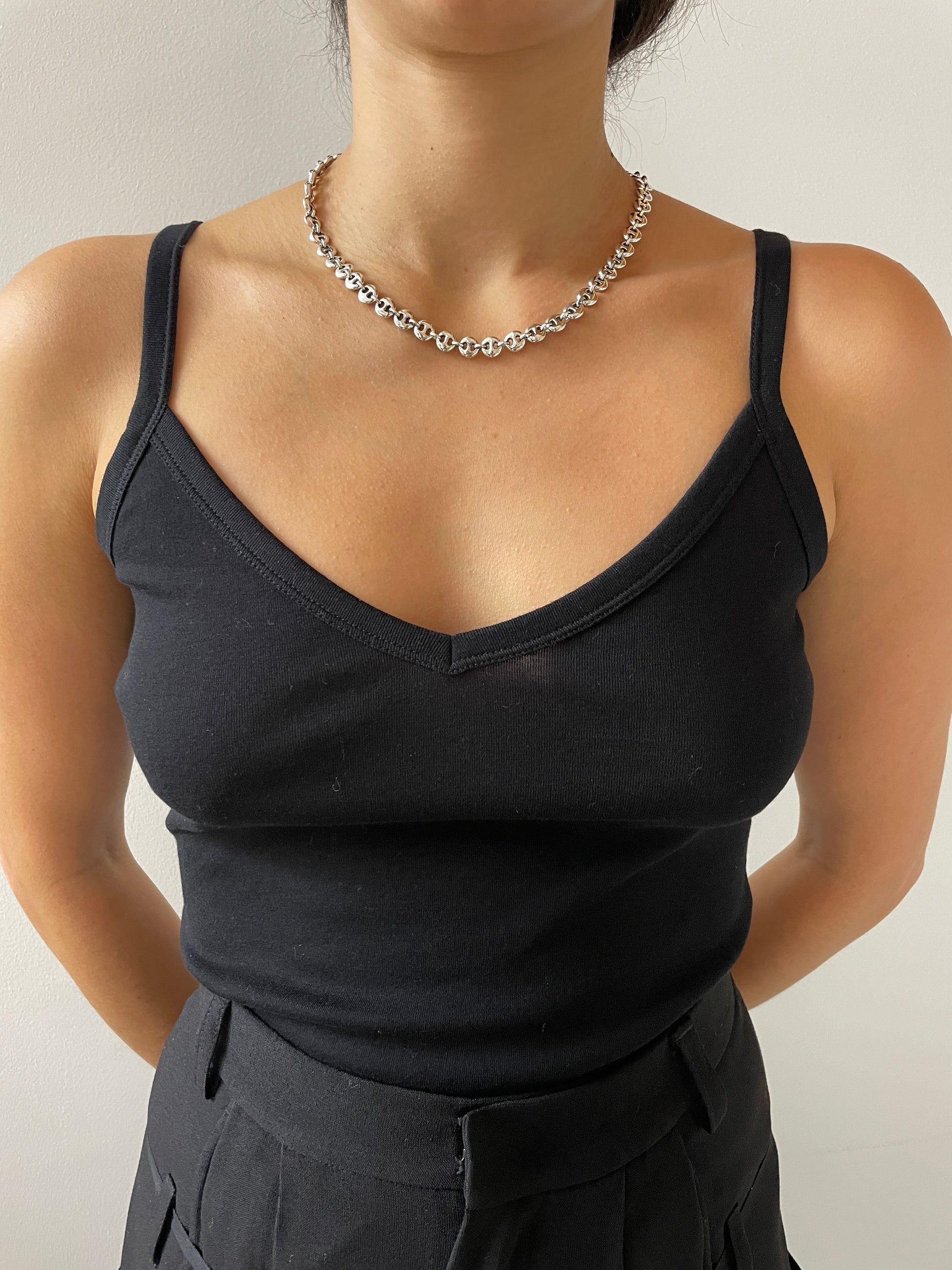 Small Circle Link Necklace, Silver SOPHIE BUHAI
