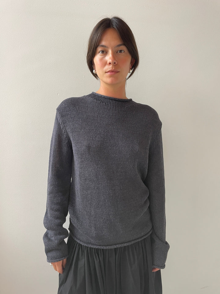 Paper Yarn Pullover, Charcoal Amomento