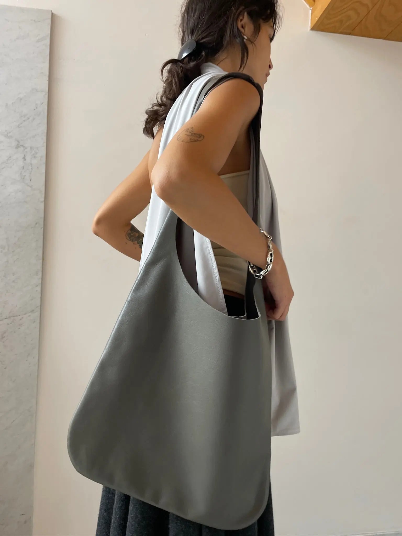 Leather Tote, Oyster PIEN STUDIOS