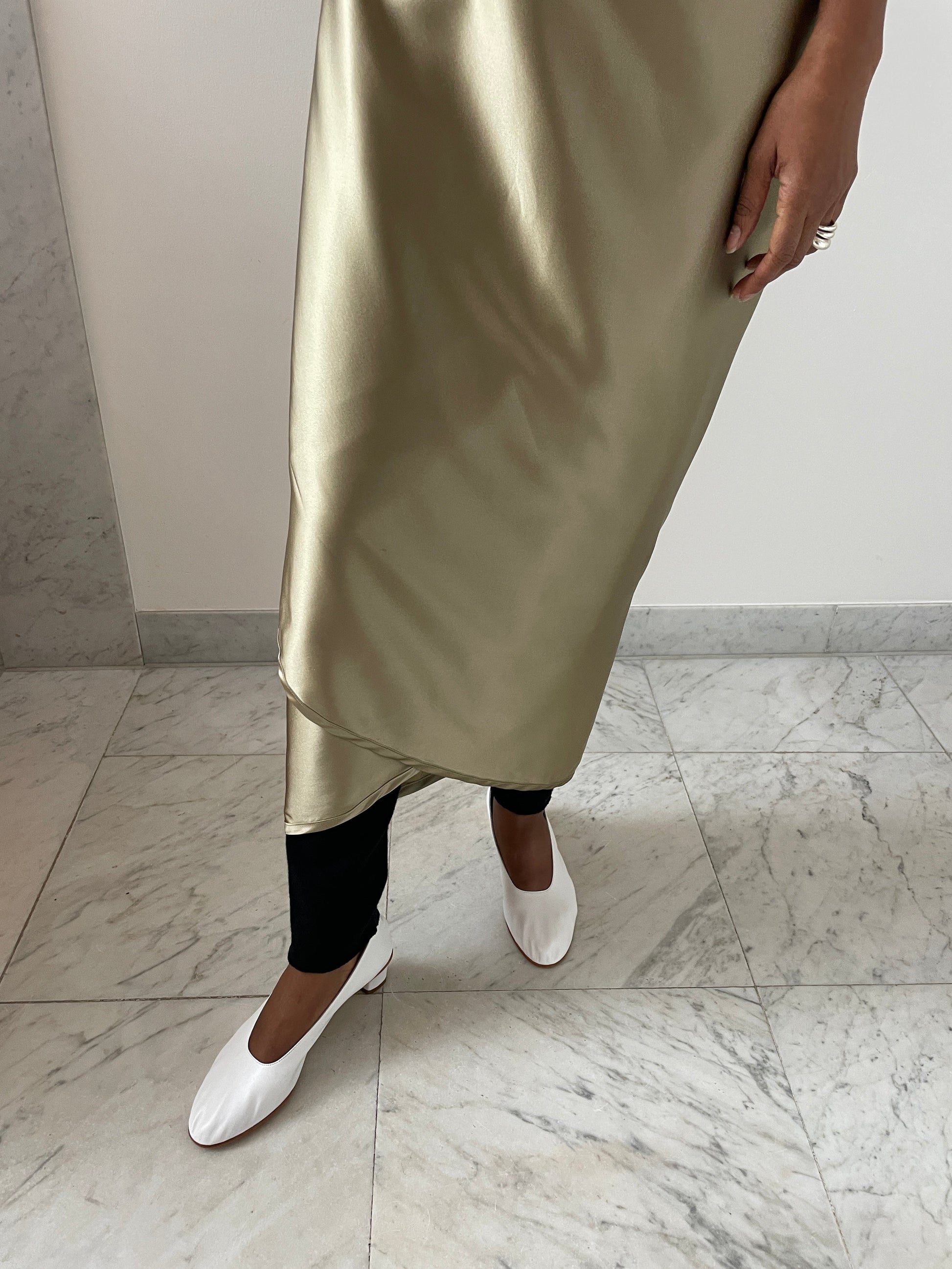 Satinext Dress, Khaki BLESS