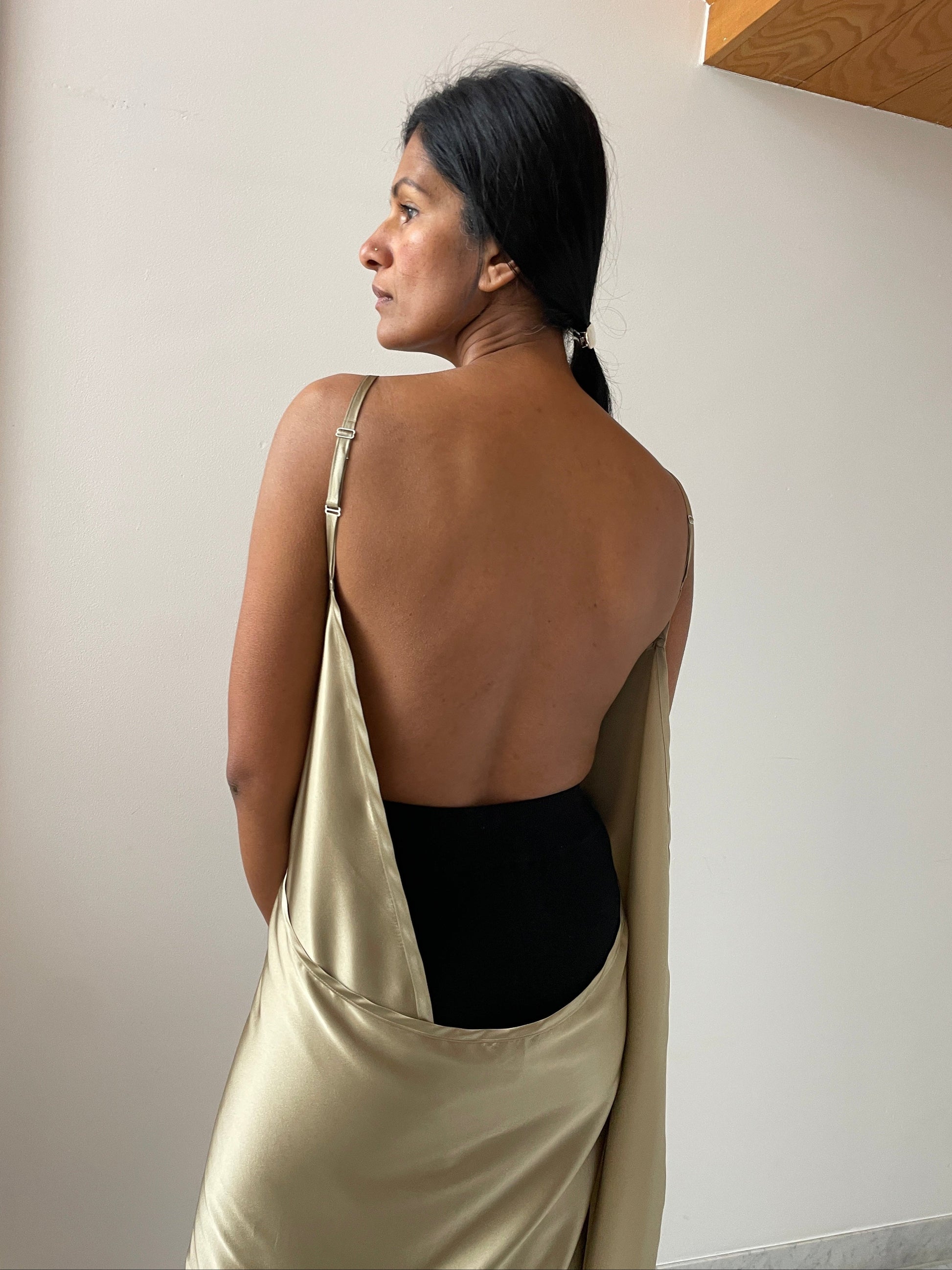 Satinext Dress, Khaki BLESS