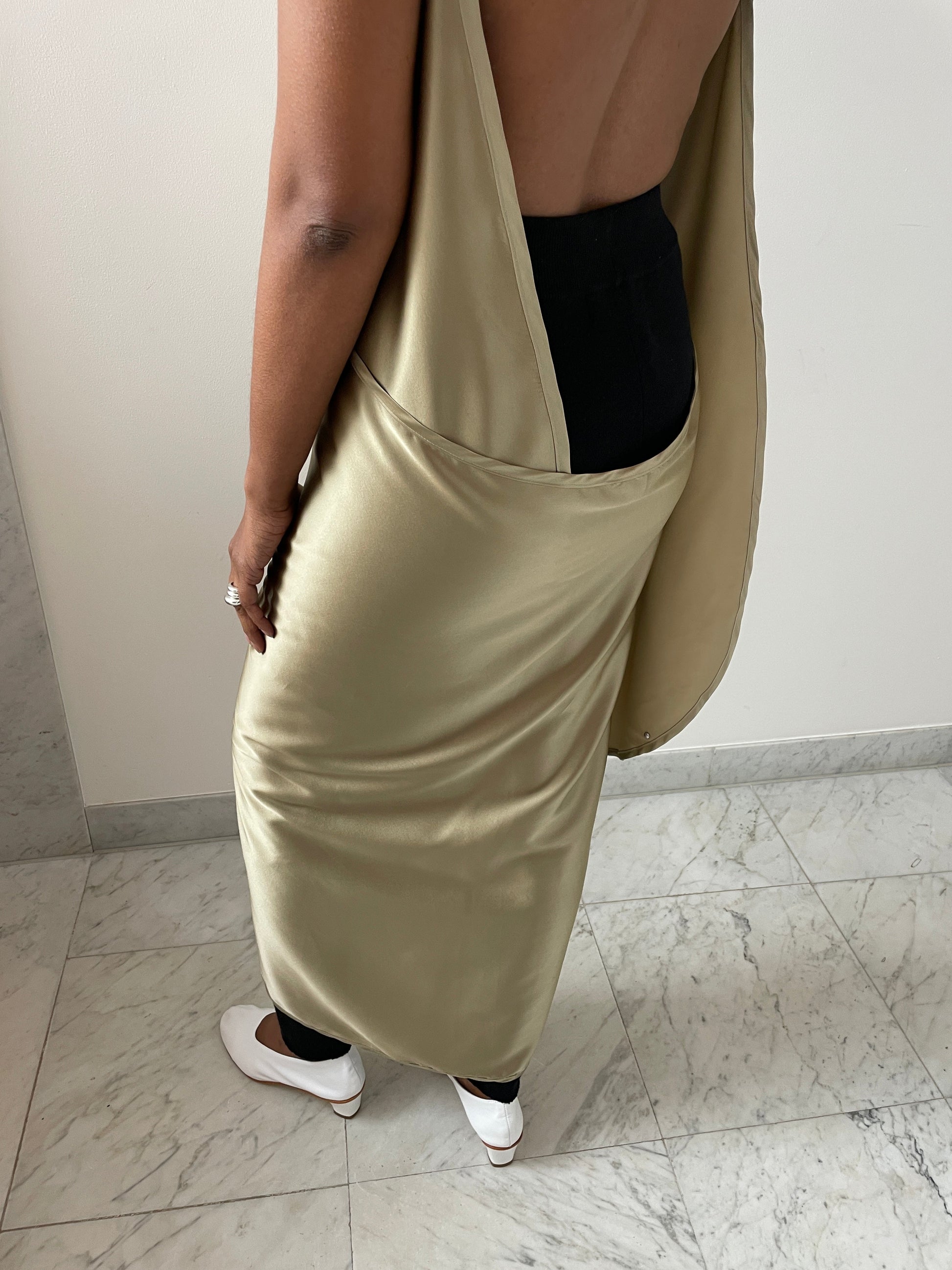 Satinext Dress, Khaki BLESS