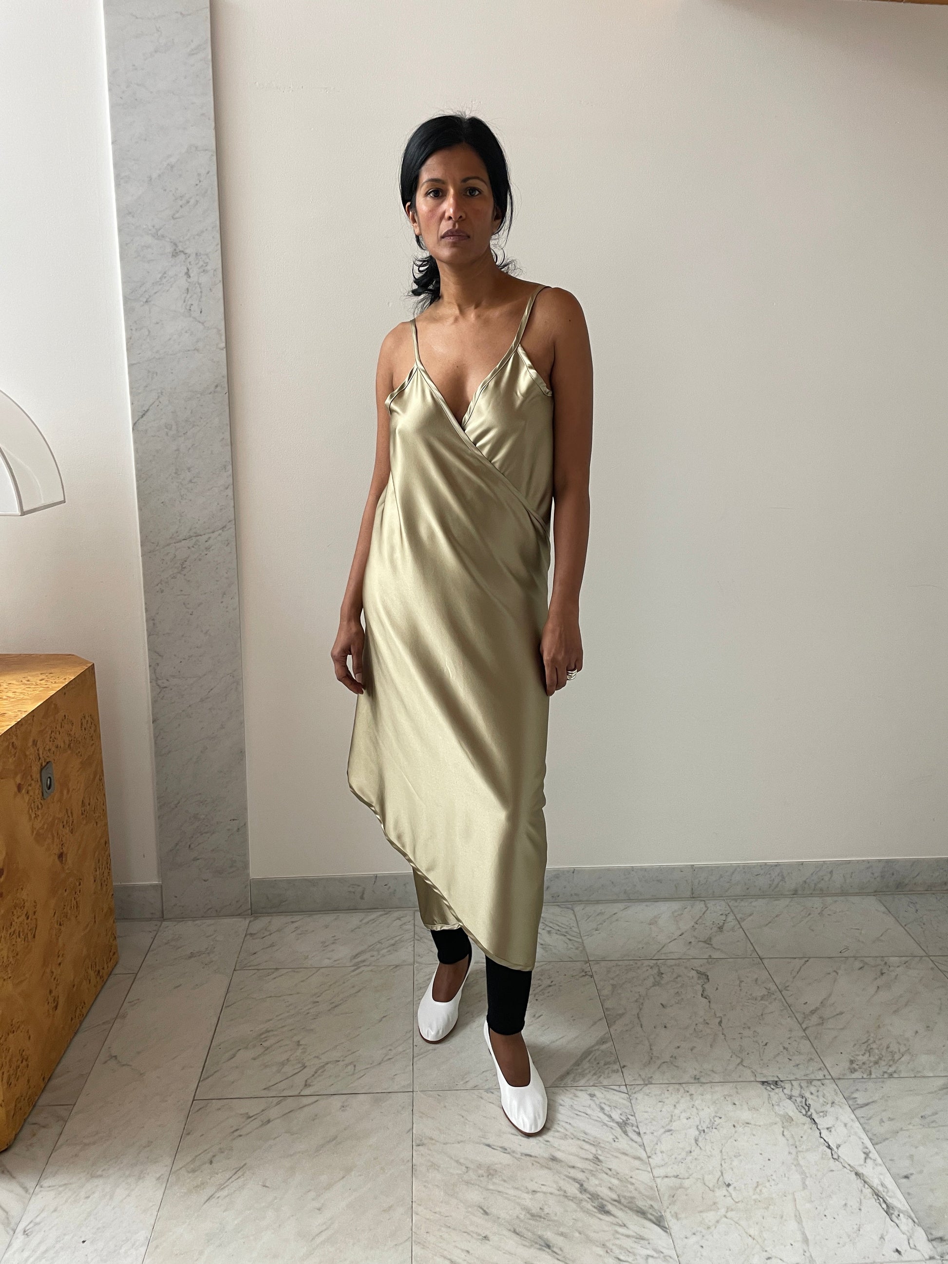 Satinext Dress, Khaki BLESS