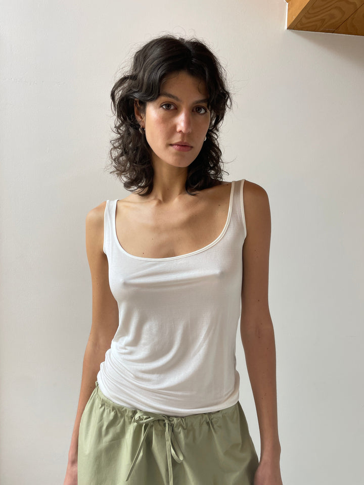 Tank Top, Brilliant White BAMBOU ROGER KWONG