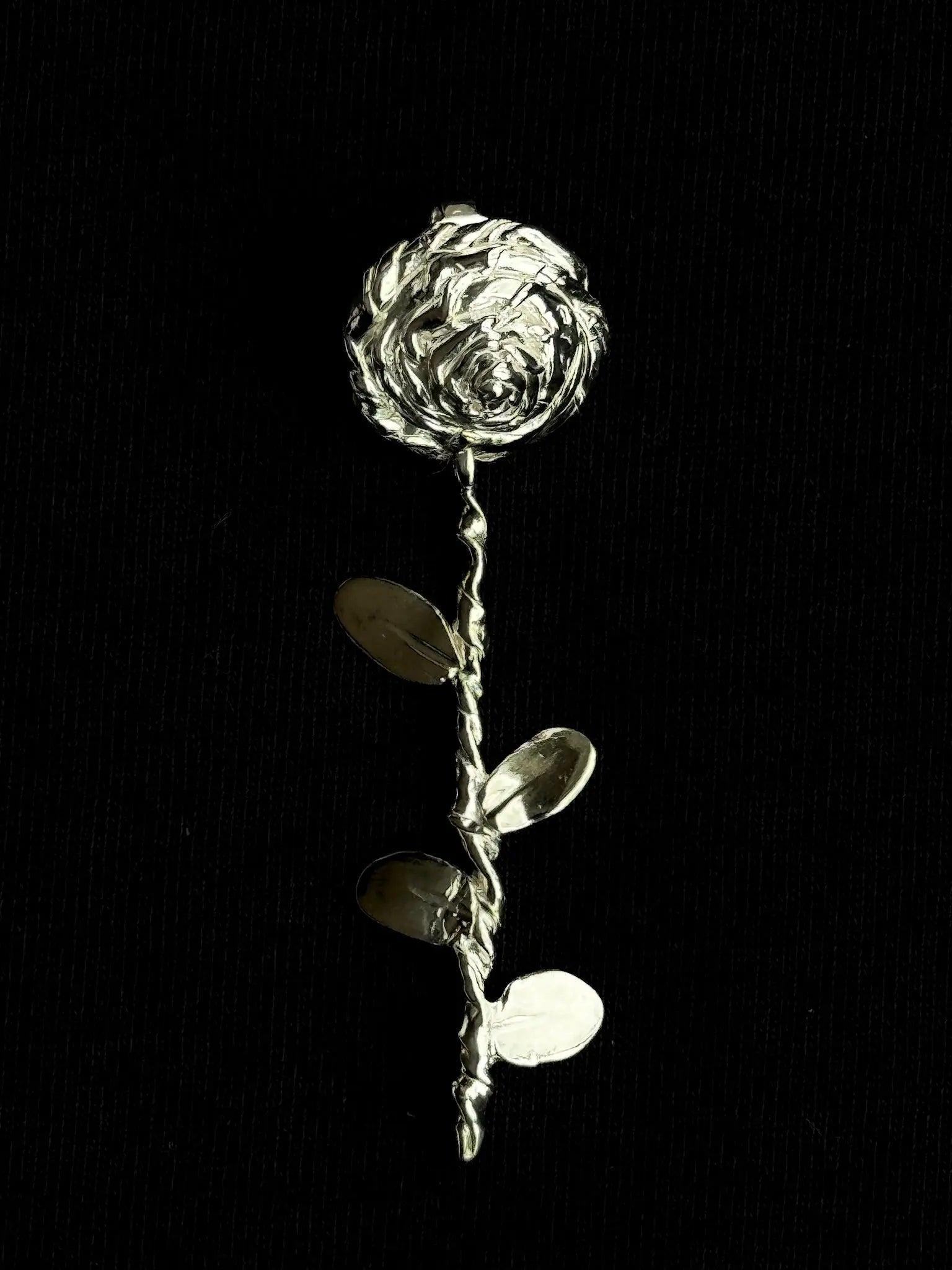 Rose Earrings, Silver Corali