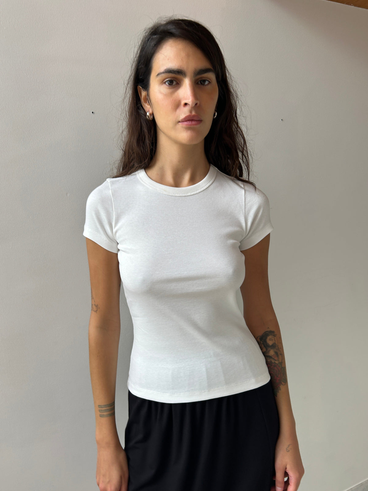 Car Baby Tee, White FLORE FLORE