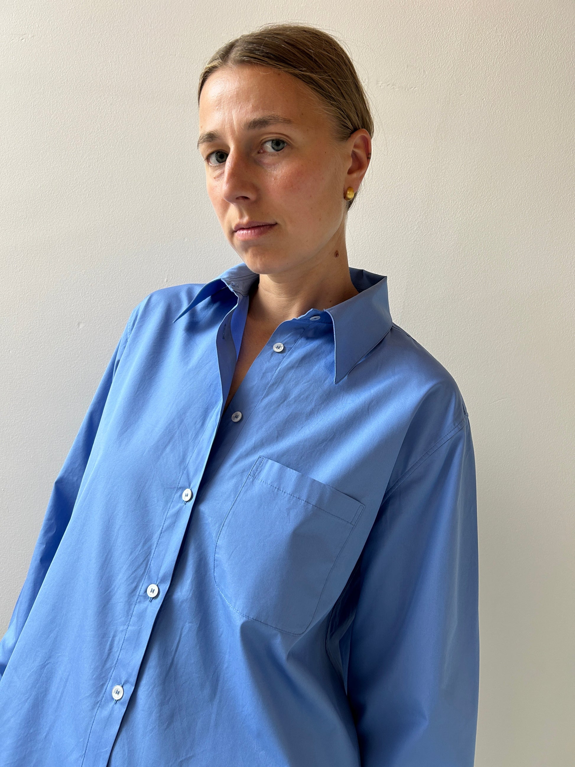 House Shirt, Blue CARMEN HOUSE SHIRT