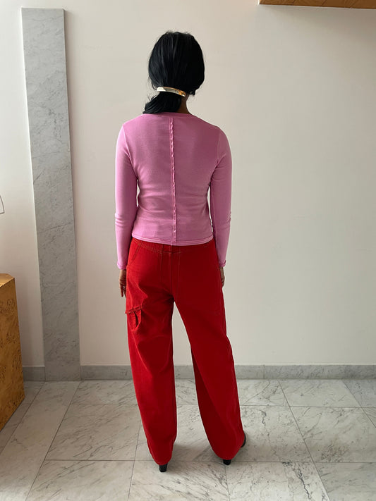 Lapped Baby Crewneck, Bubblegum ECKHAUS LATTA