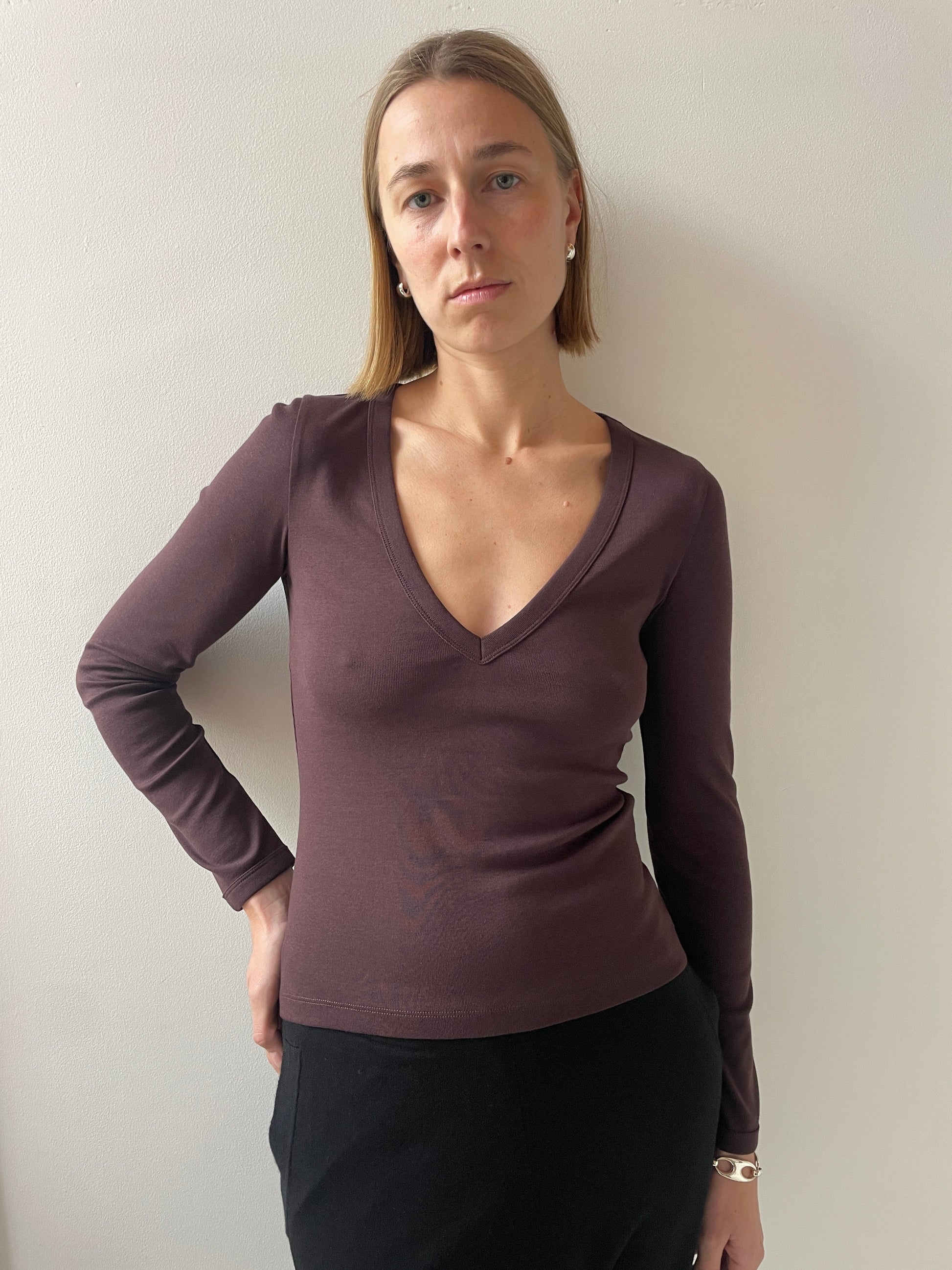 Dewi Longsleeve, Choco Plum FLORE FLORE