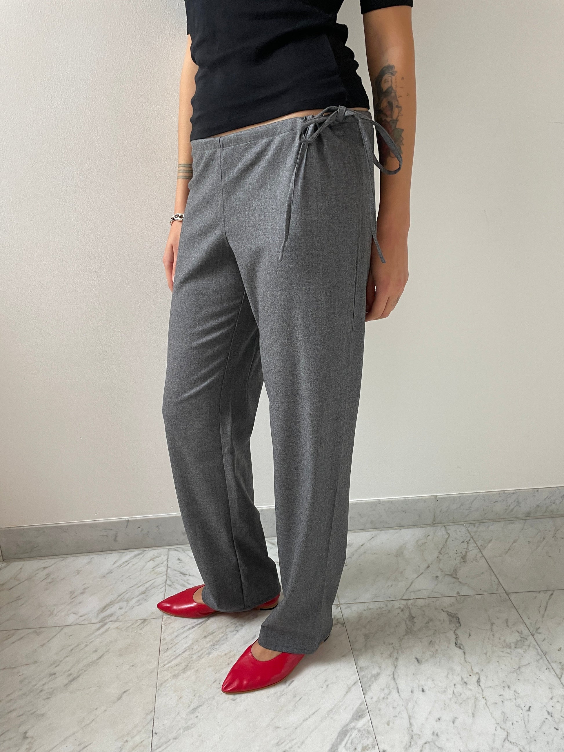Wool Tie Pants, Grey Brooke Callahan