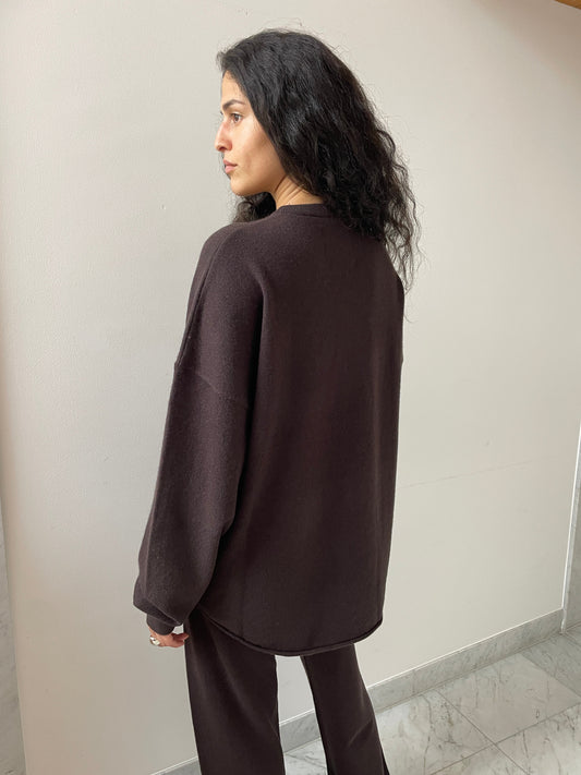 Crew Hop, Dark Brown EXTREME CASHMERE