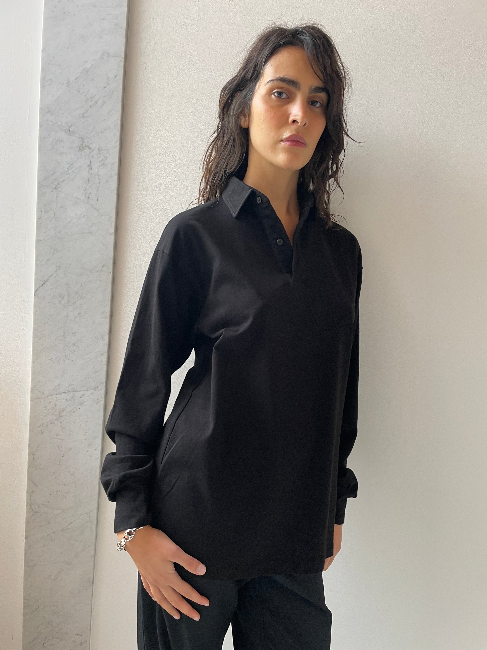 Lauren Collared Shirt, Black GIL RODRIGUEZ