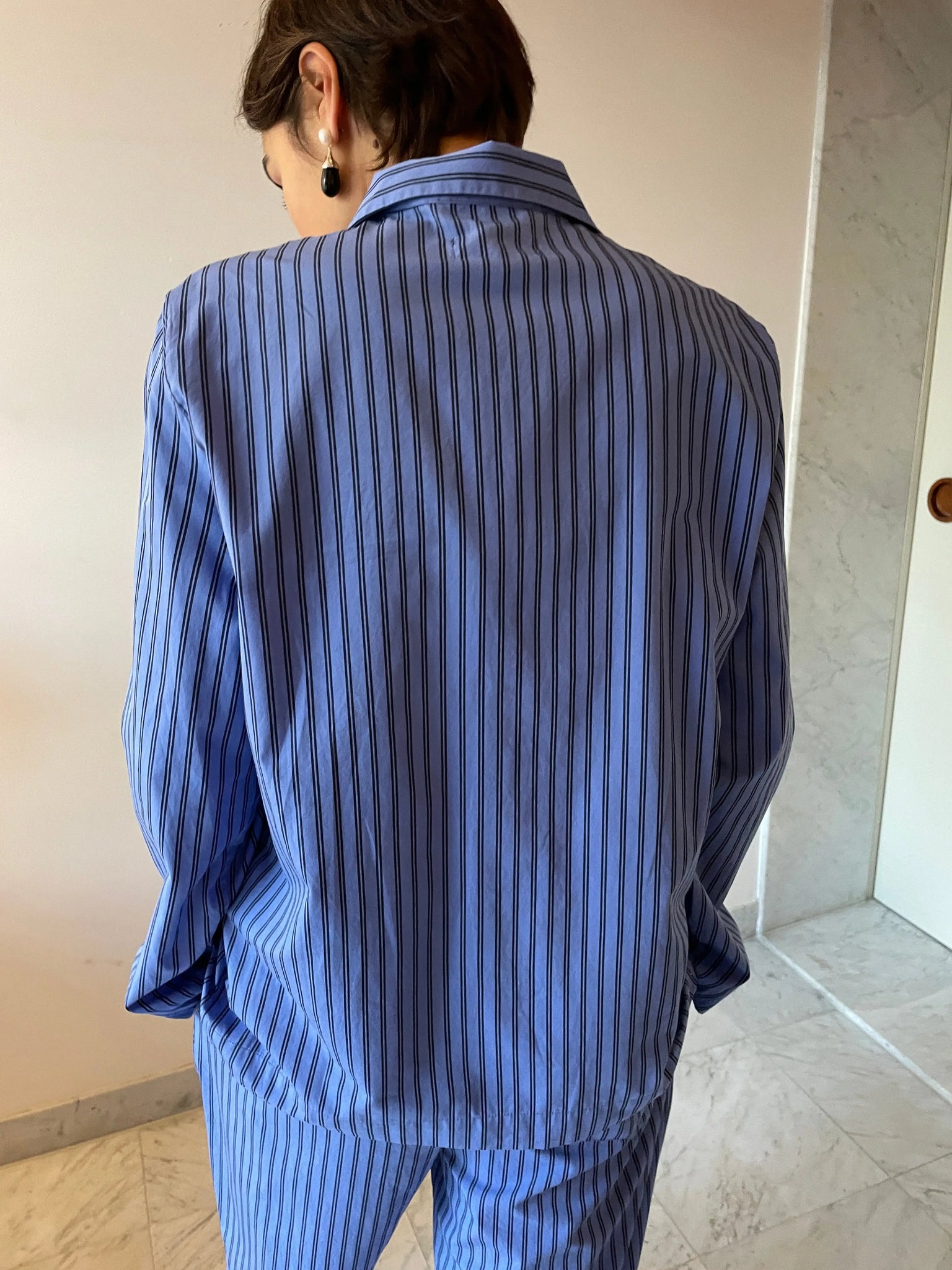 Pyjama Shirt, Boro Stripes TEKLA