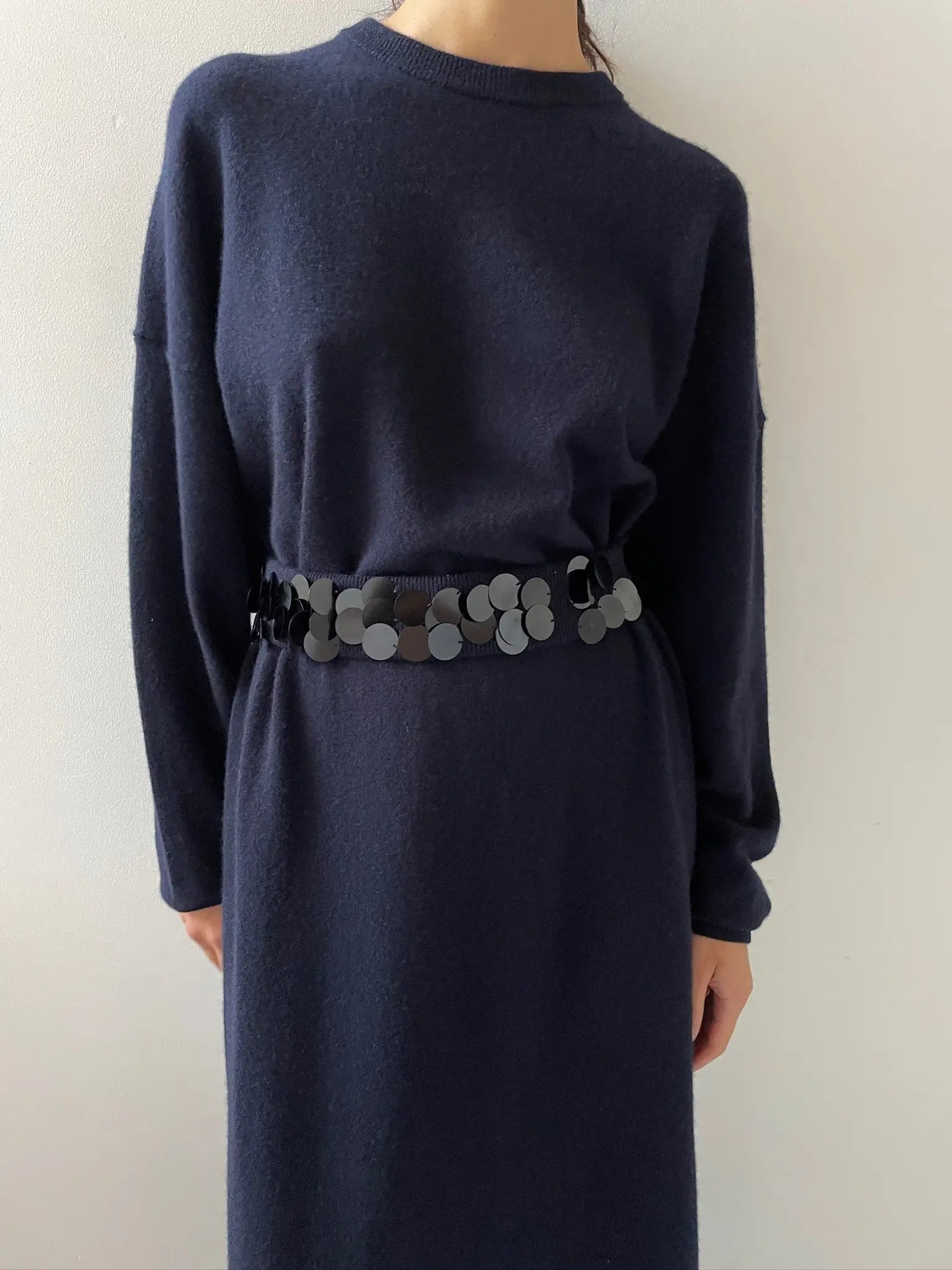 Rain, Navy Sequin EXTREME CASHMERE