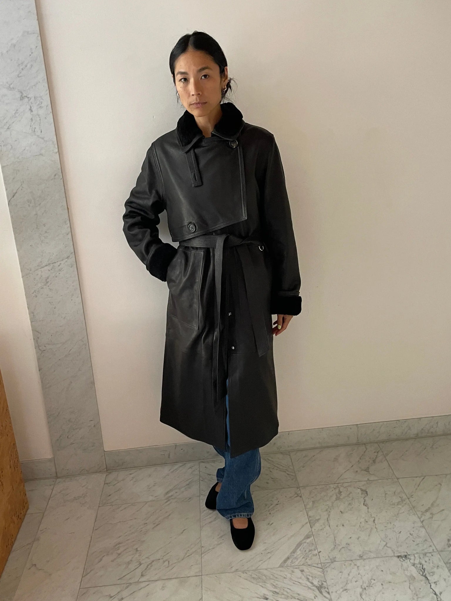 Sarit Coat, Black SAKS POTTS