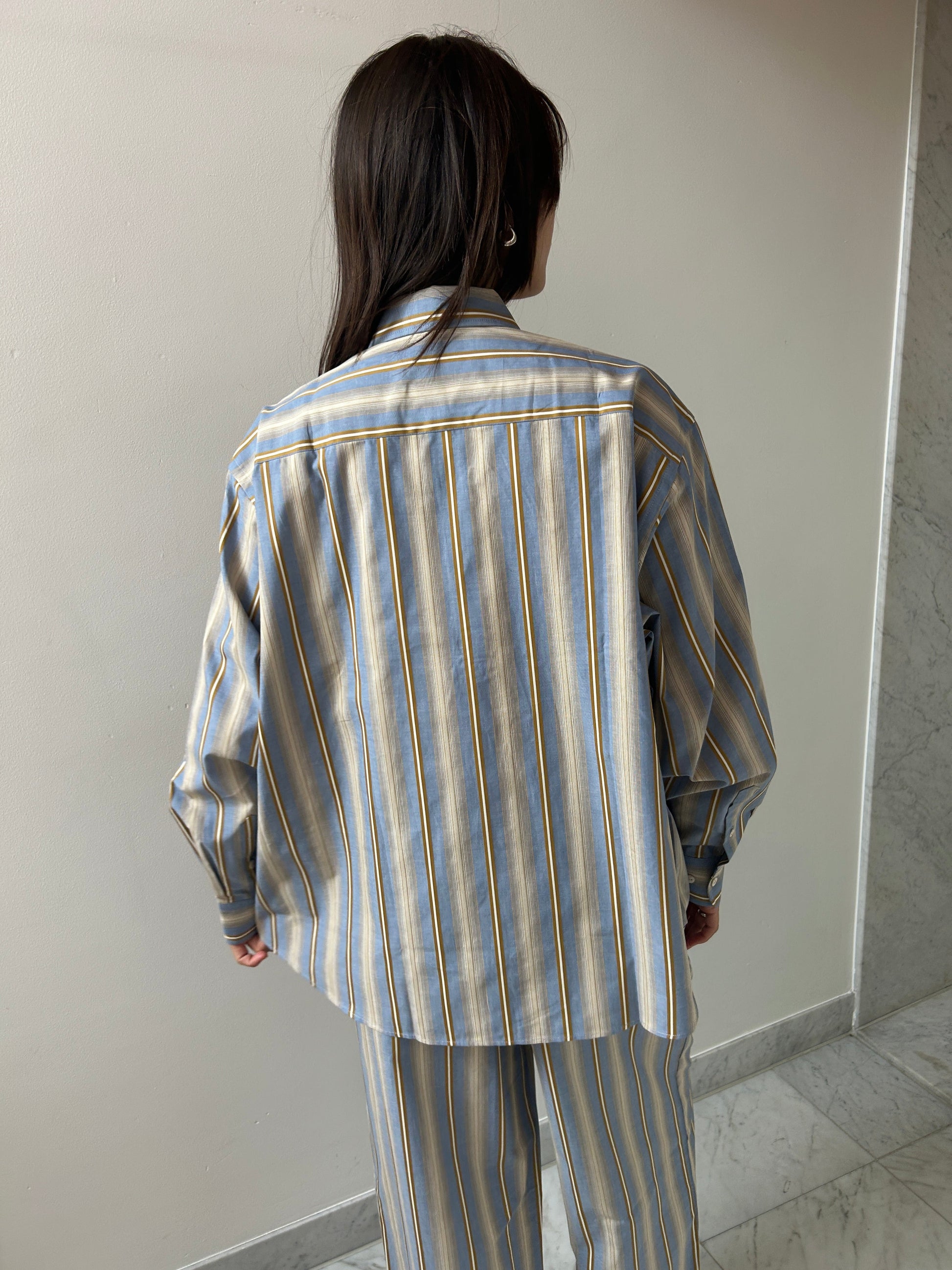 Claude Shirt, Grid Stripe BASERANGE