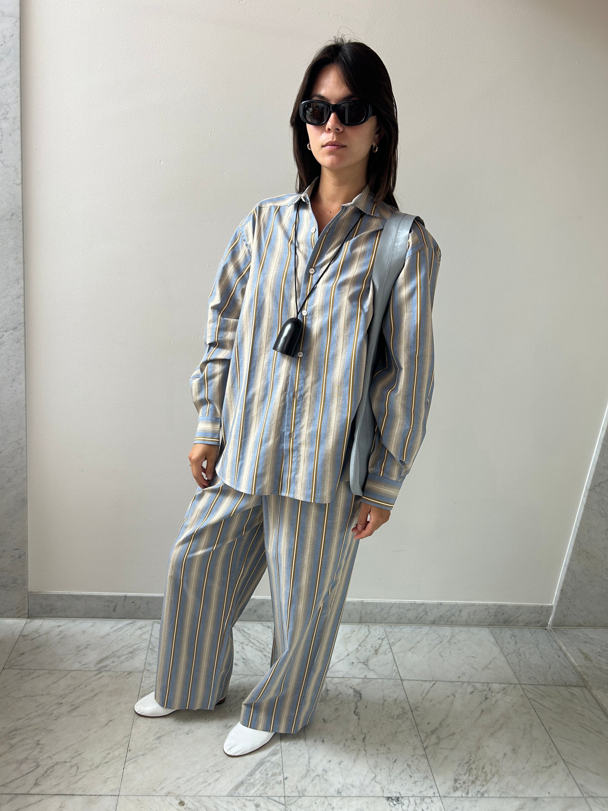 Claude Shirt, Grid Stripe BASERANGE
