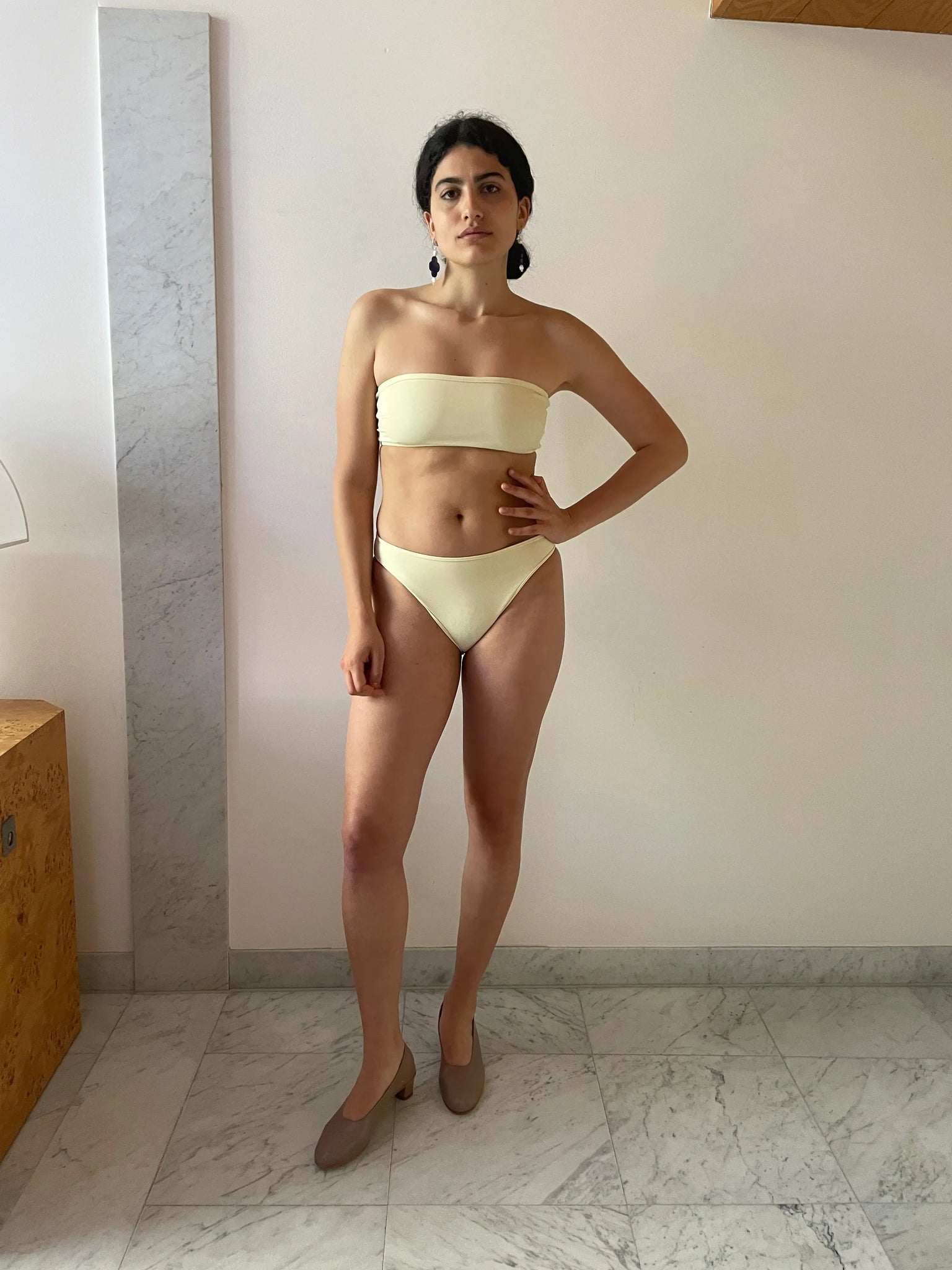 High Cut Bottom, Cream NU SWIM