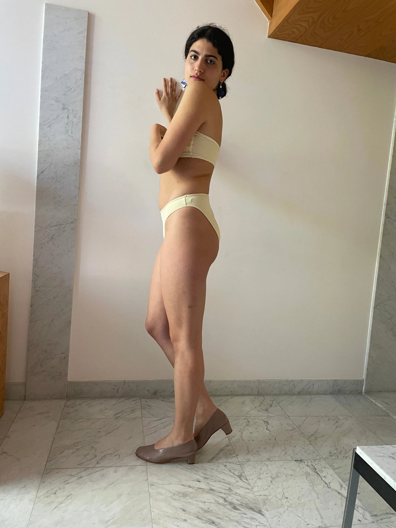 High Cut Bottom, Cream NU SWIM