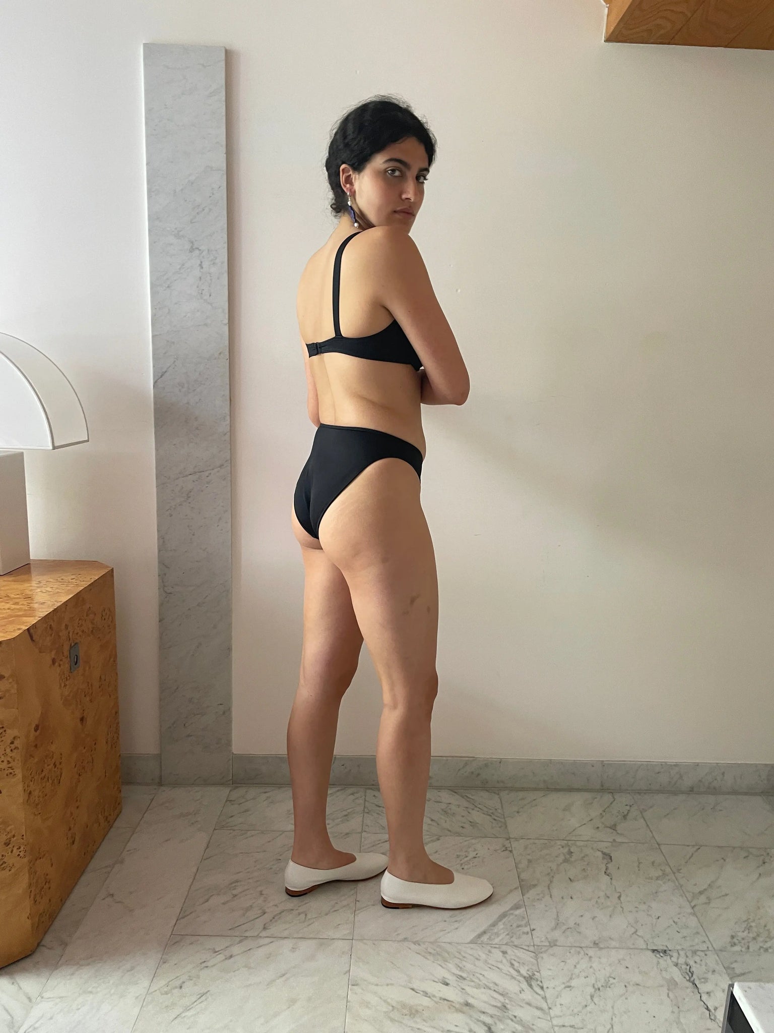 High Cut Bottom, Black NU SWIM