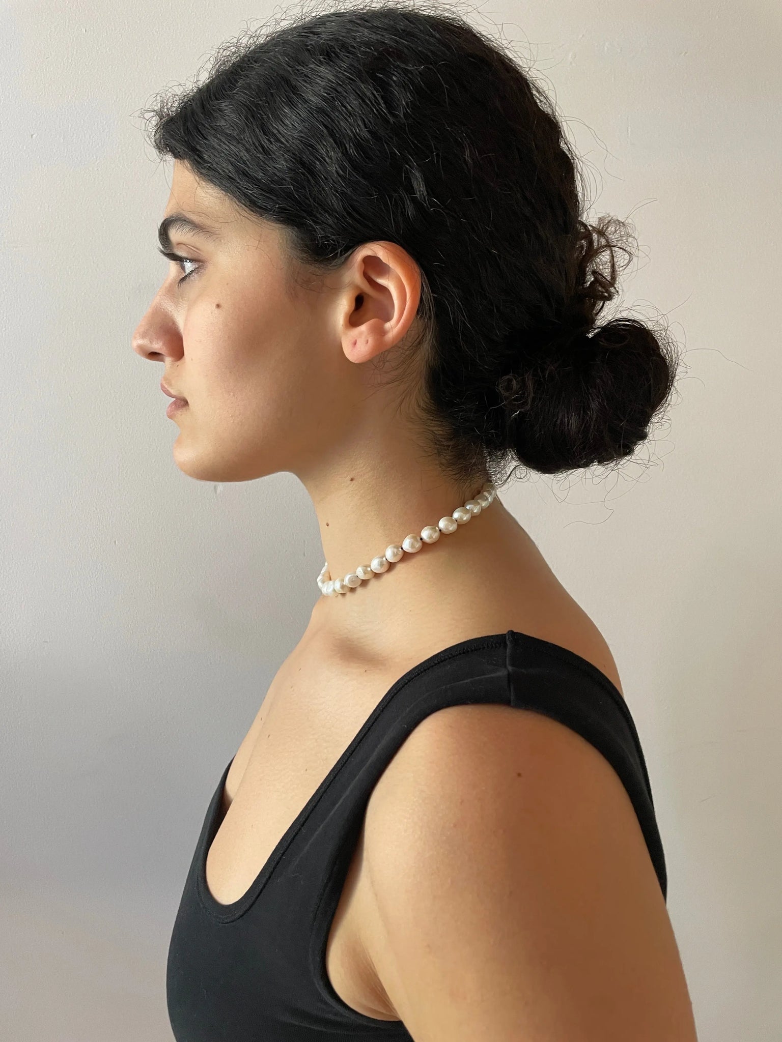 Simple Baroque Pearl Collar, Silver SOPHIE BUHAI