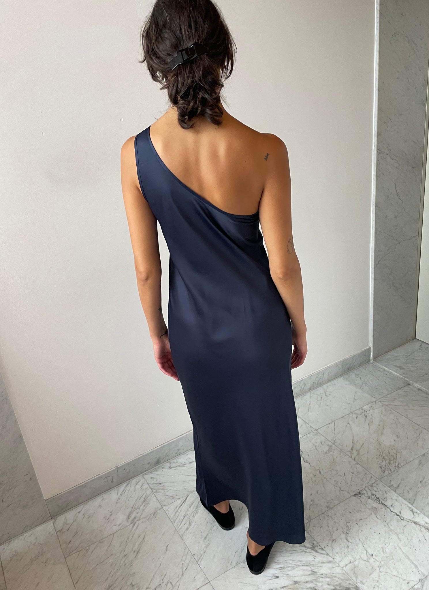 One Strap Dydine Dress, Blue Black