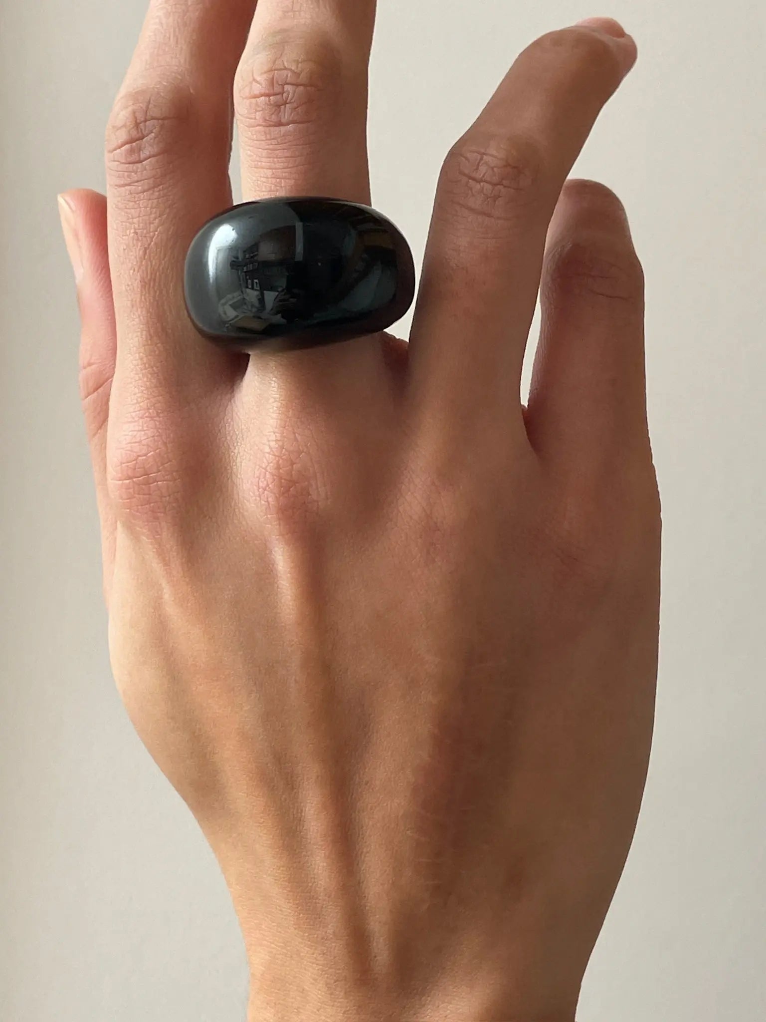 Large Donut Ring, Onyx SOPHIE BUHAI