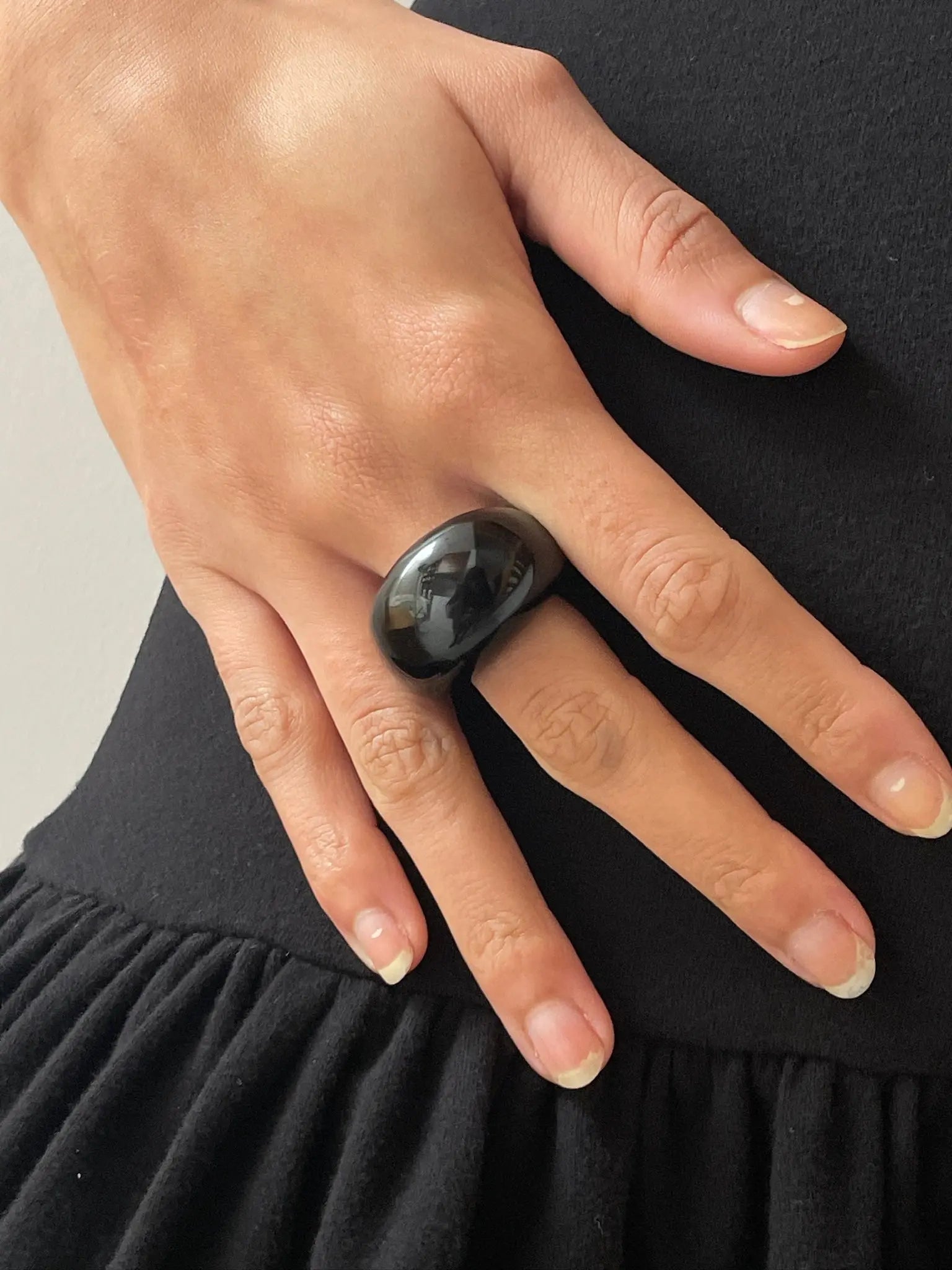 Large Donut Ring, Onyx SOPHIE BUHAI