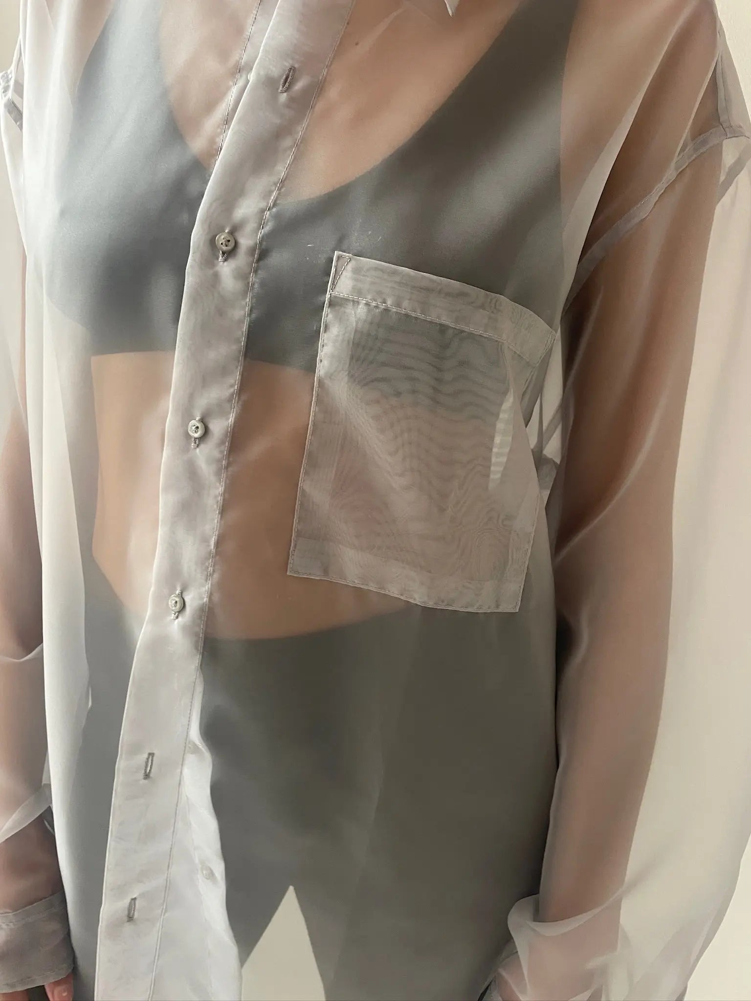 Organza Big Button Up, Oyster GIL RODRIGUEZ