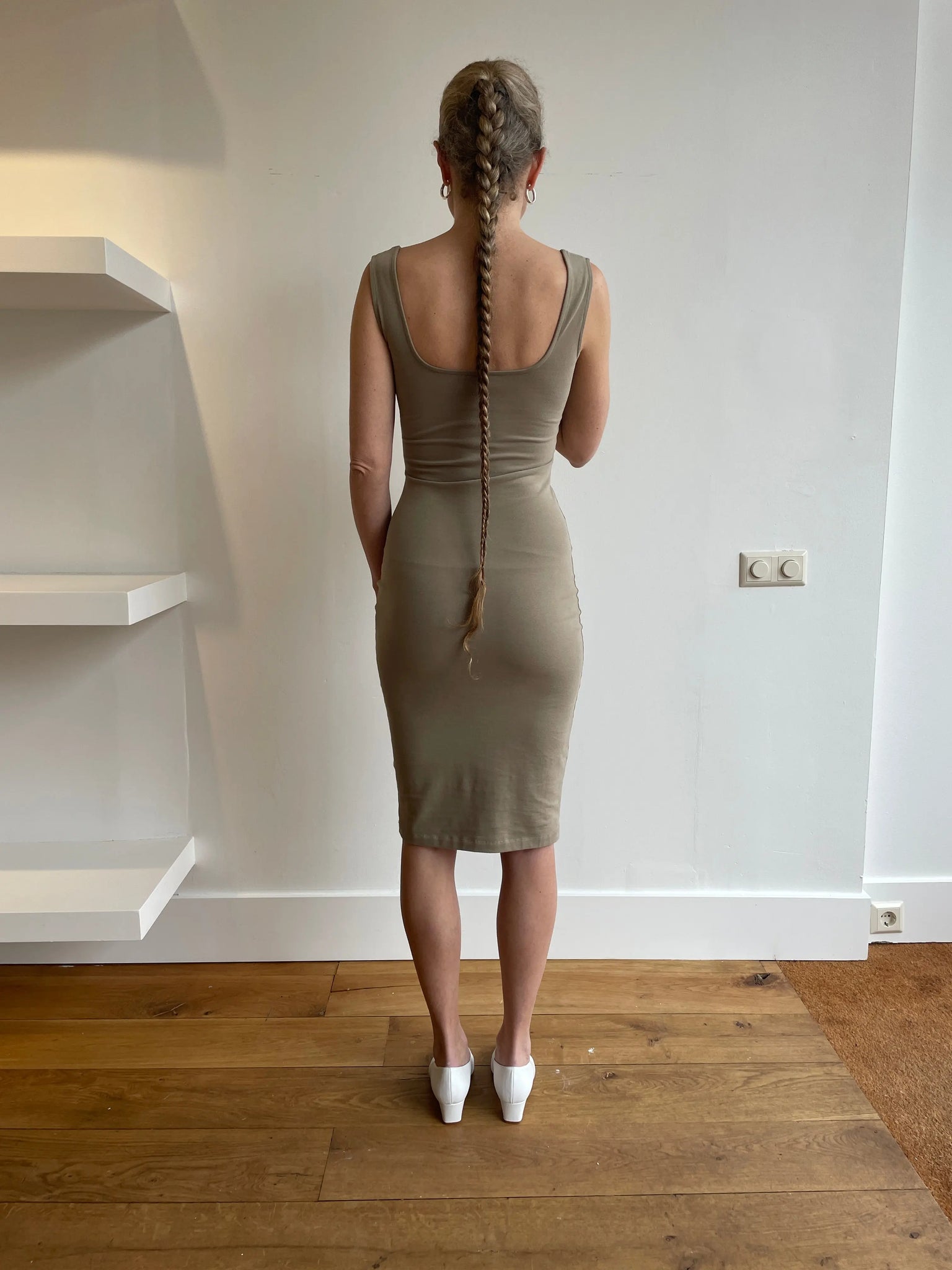 Nur Midi Dress, Taupe FLORE FLORE