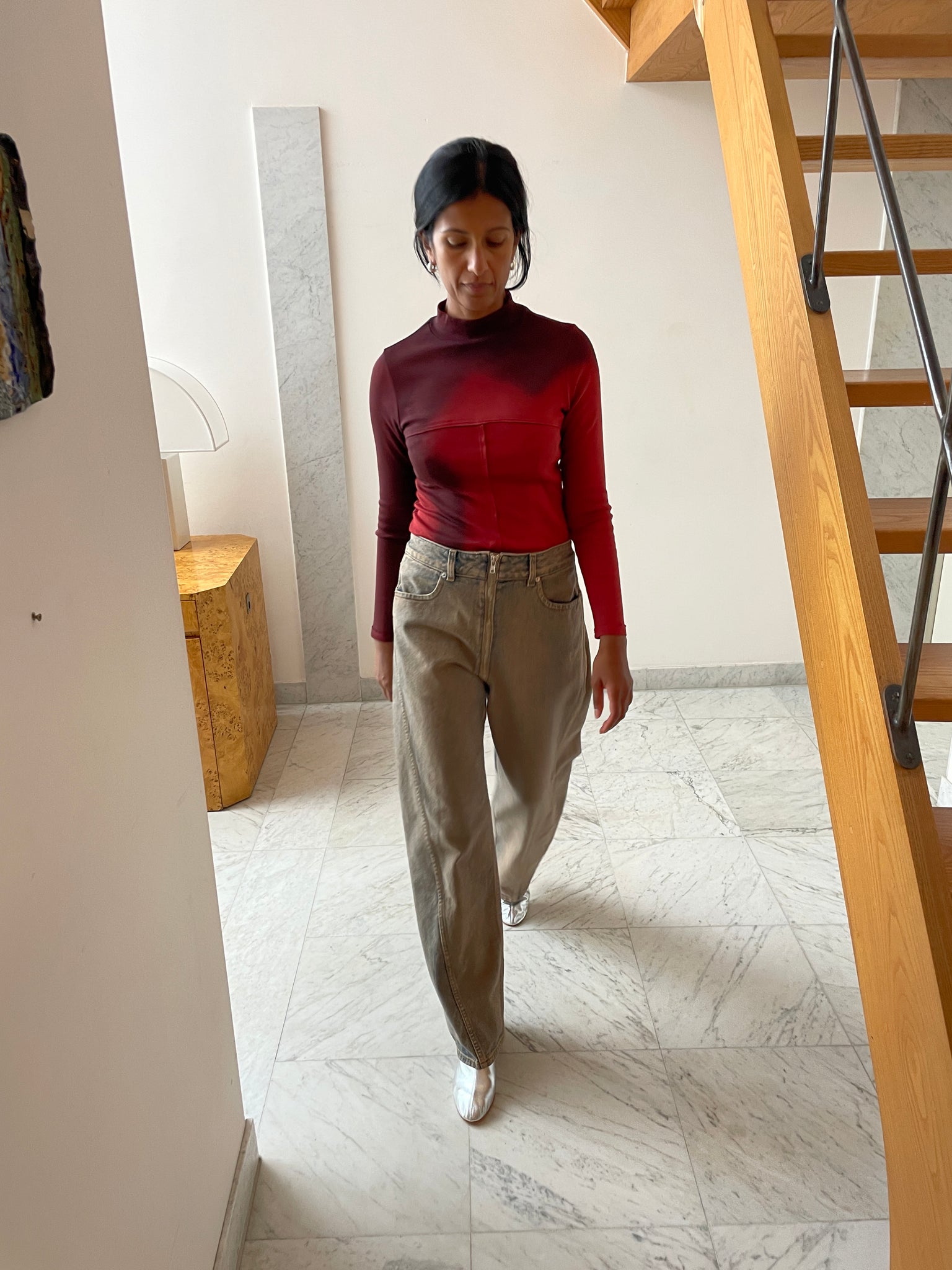 Lapped Baby Turtleneck, Maroon Blur