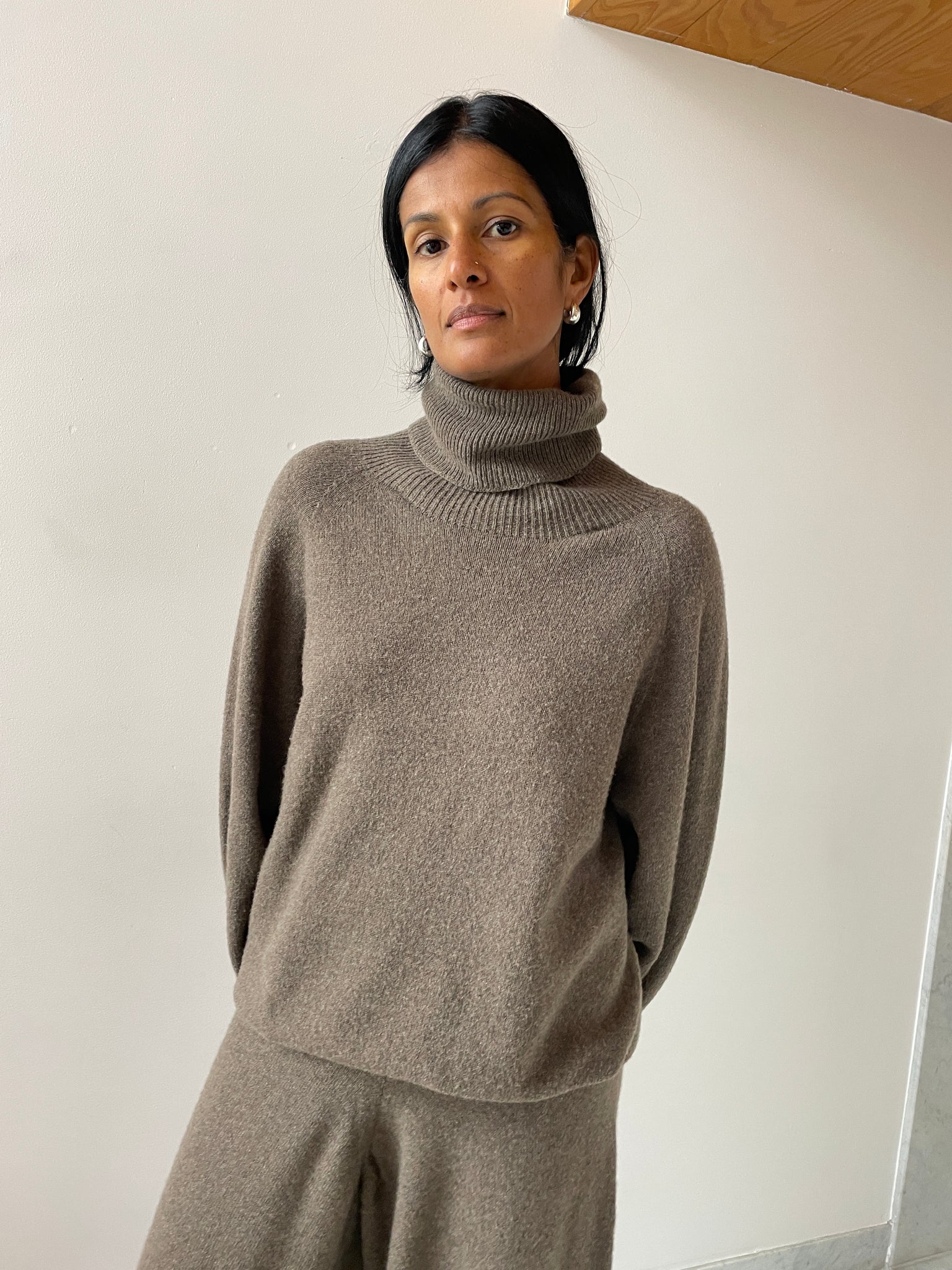 Soar Turtleneck, Teak Brown