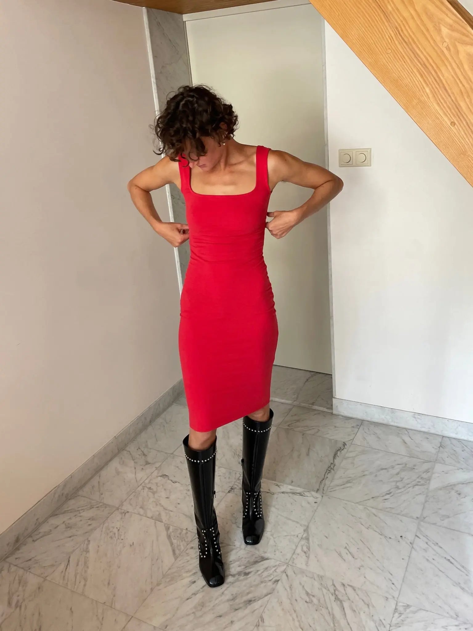 Nur Midi Dress, Poppy FLORE FLORE