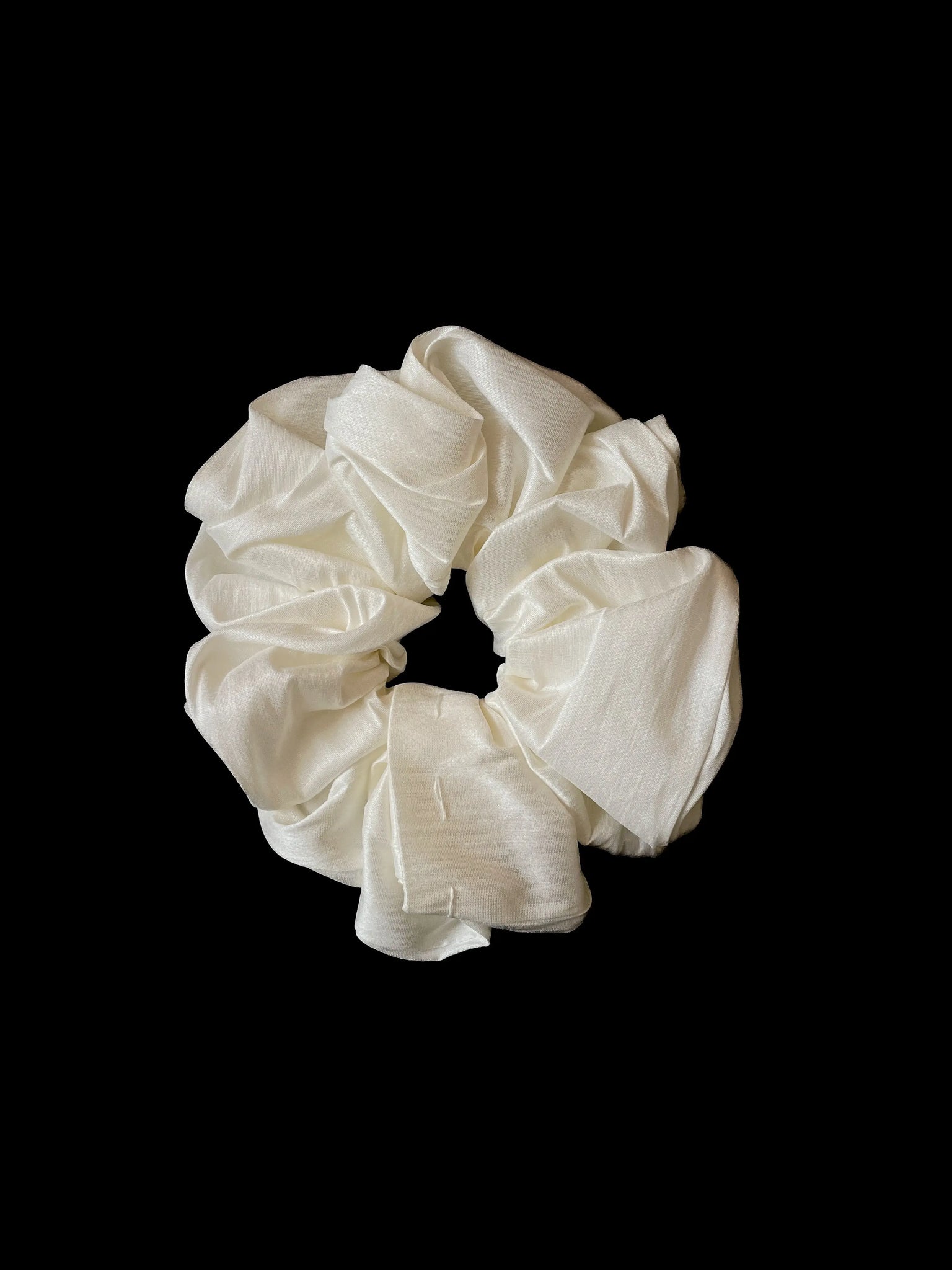 Taffeta Scrunchie, White Poof PIEN STUDIOS