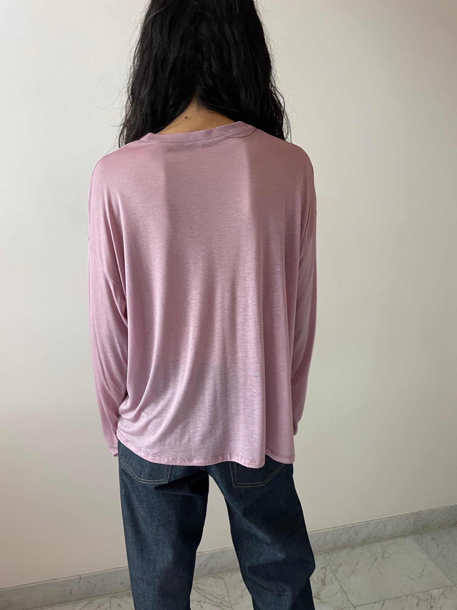 Loose Long Sleeve Tee, Purple