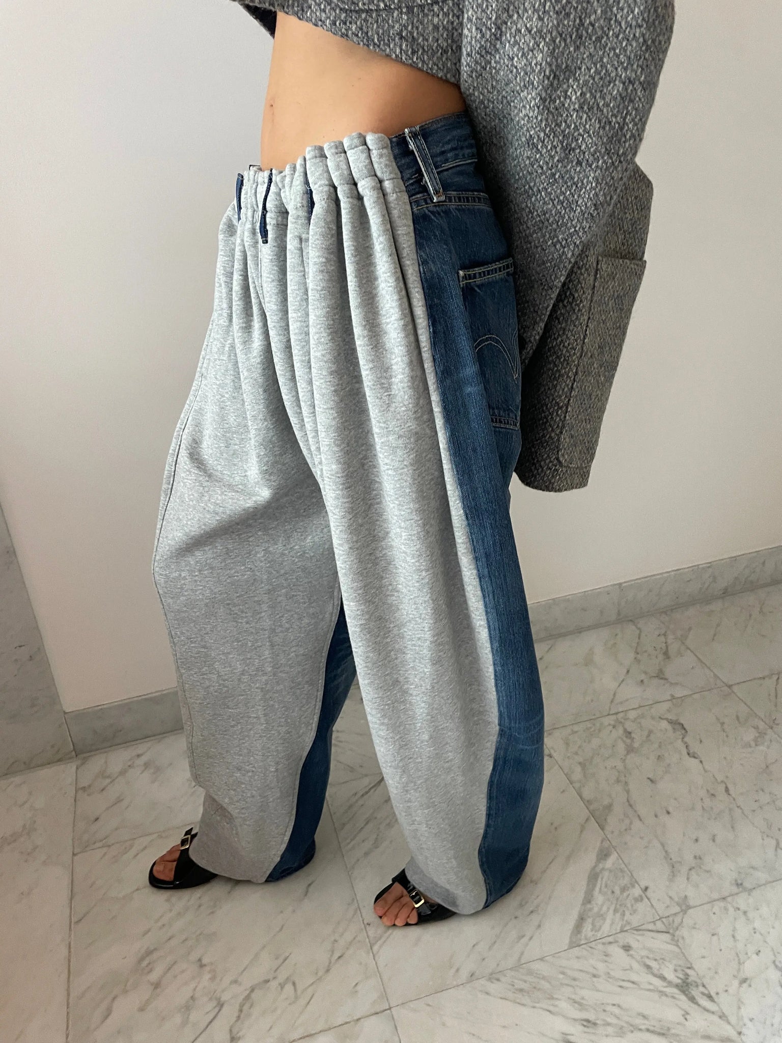 Overjoggingjeans, Lightgrey / Denimblue BLESS