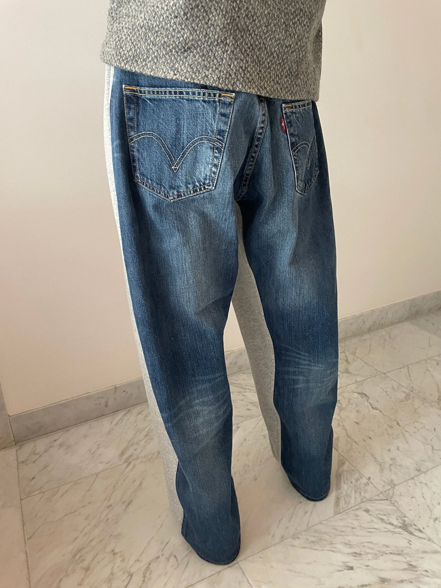 Overjoggingjeans, Lightgrey / Denimblue BLESS