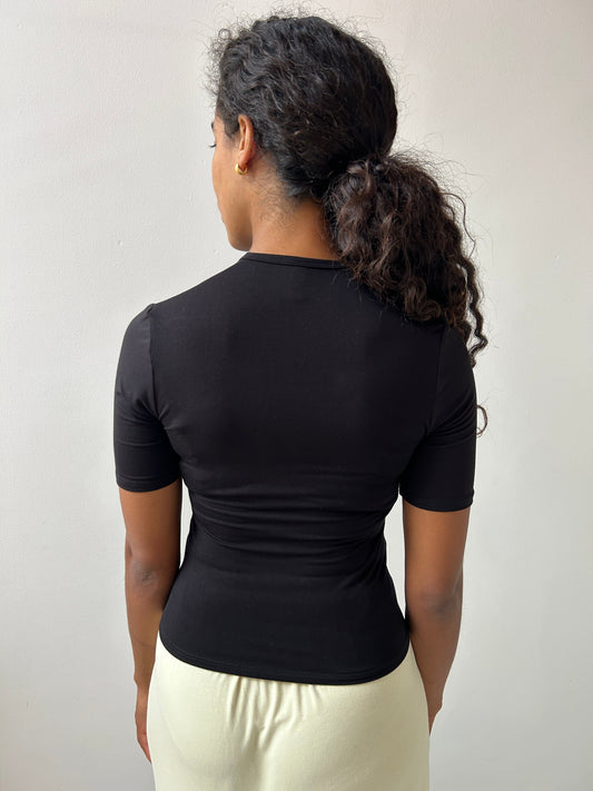 Recline French Tee, Black KYE INTIMATES