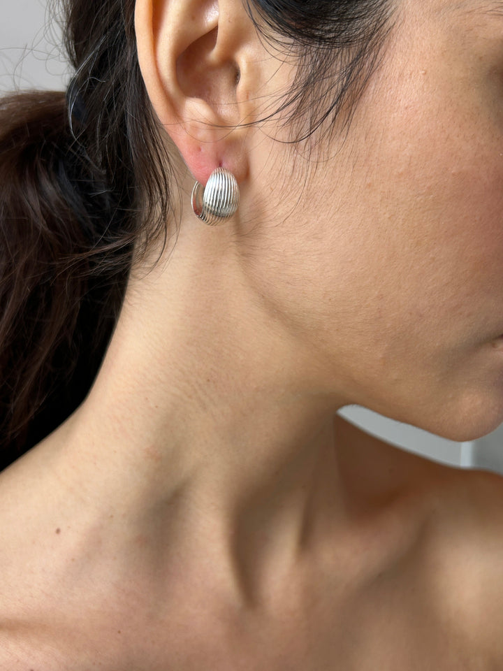 Large Reversible Hinged Hoops, Silver SOPHIE BUHAI
