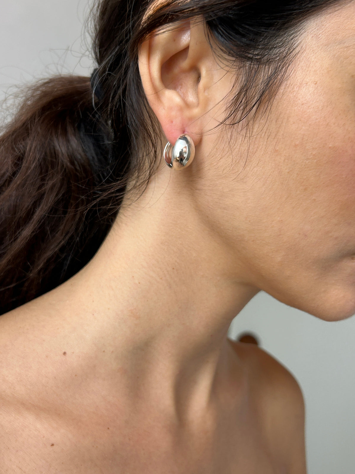 Large Reversible Hinged Hoops, Silver SOPHIE BUHAI