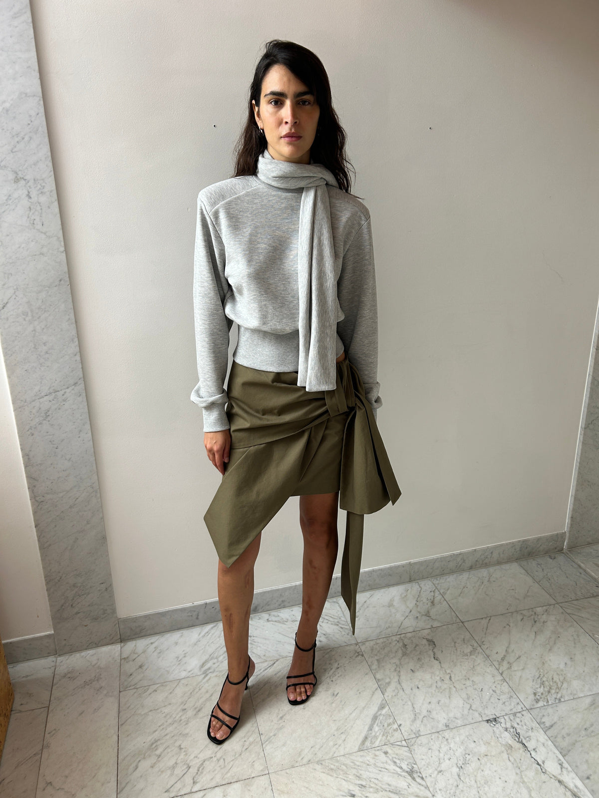 Lia Sweatshirt, Grey Melange Fidan Novruzova