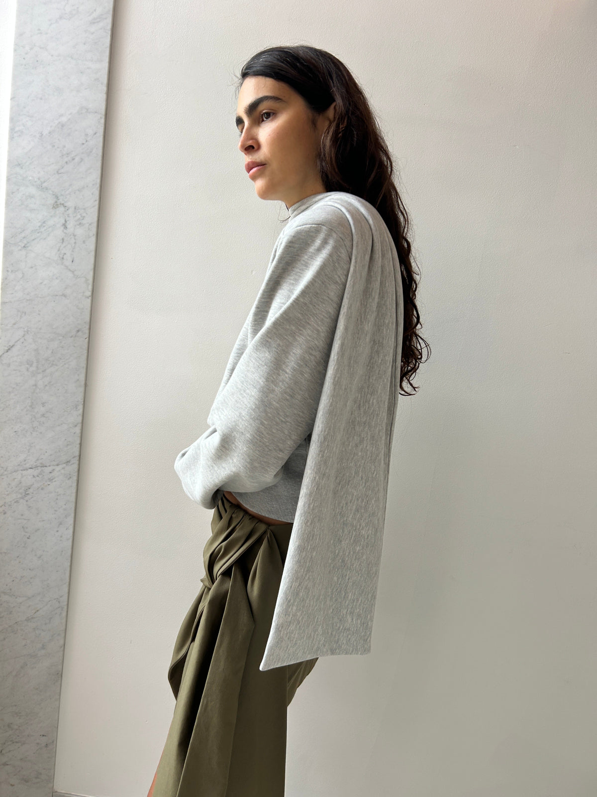 Lia Sweatshirt, Grey Melange Fidan Novruzova
