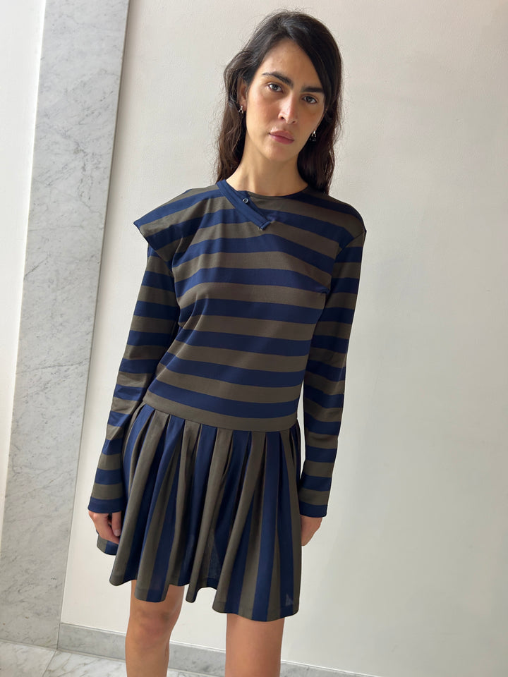 Noemie Polo Dress, Navy / Green