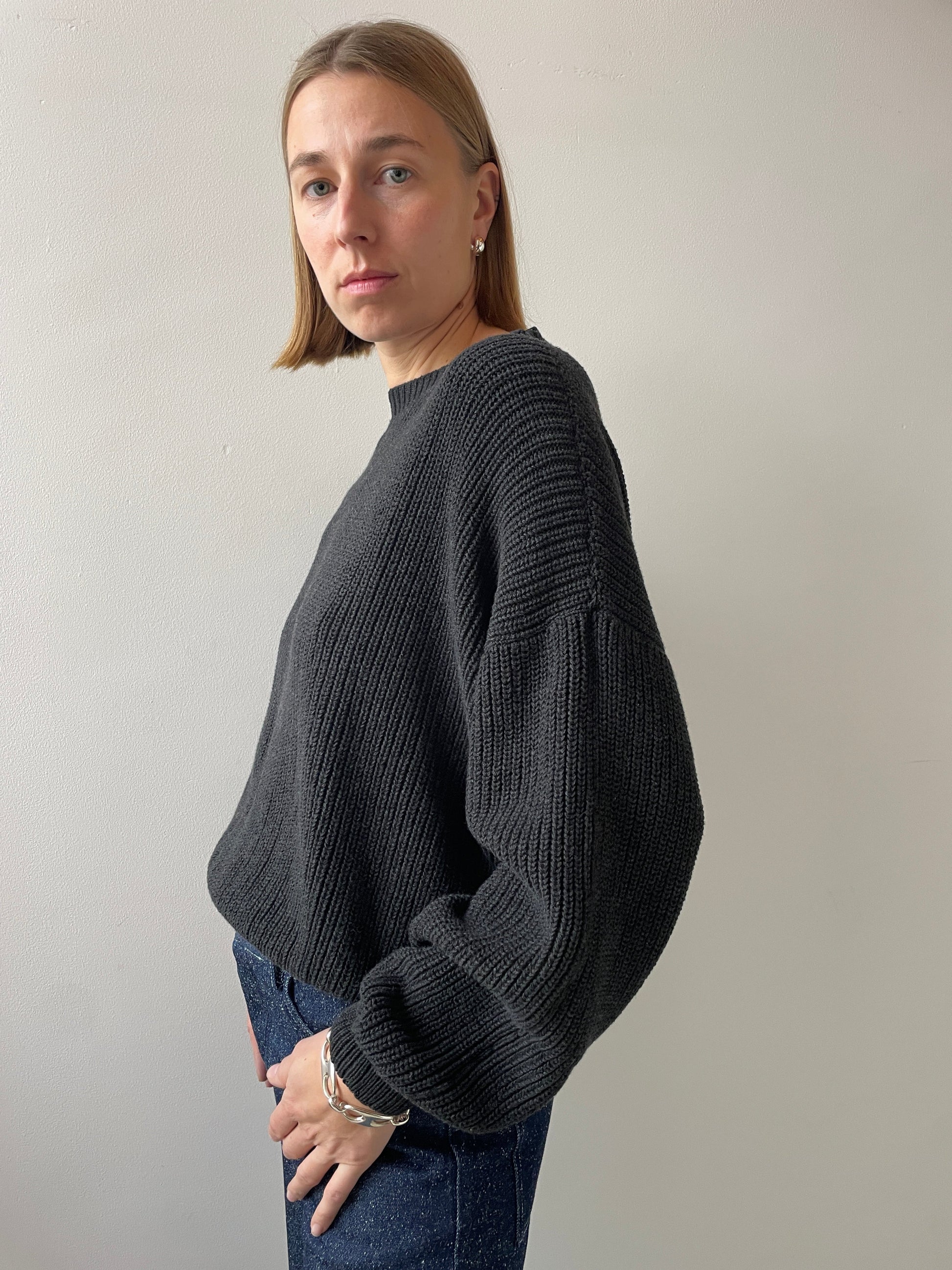 Mea Sweater, Black Melange BASERANGE