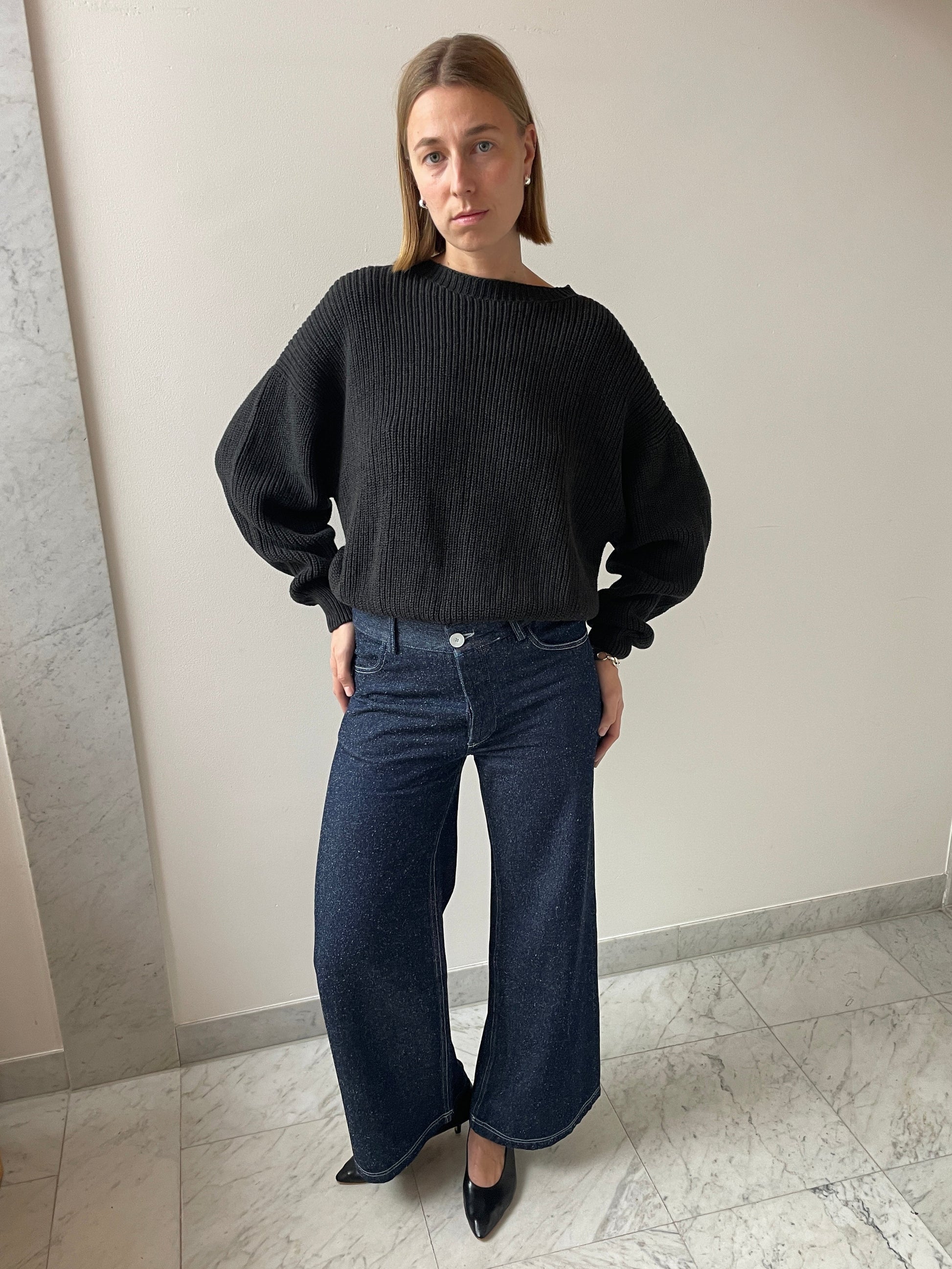 Mea Sweater, Black Melange BASERANGE
