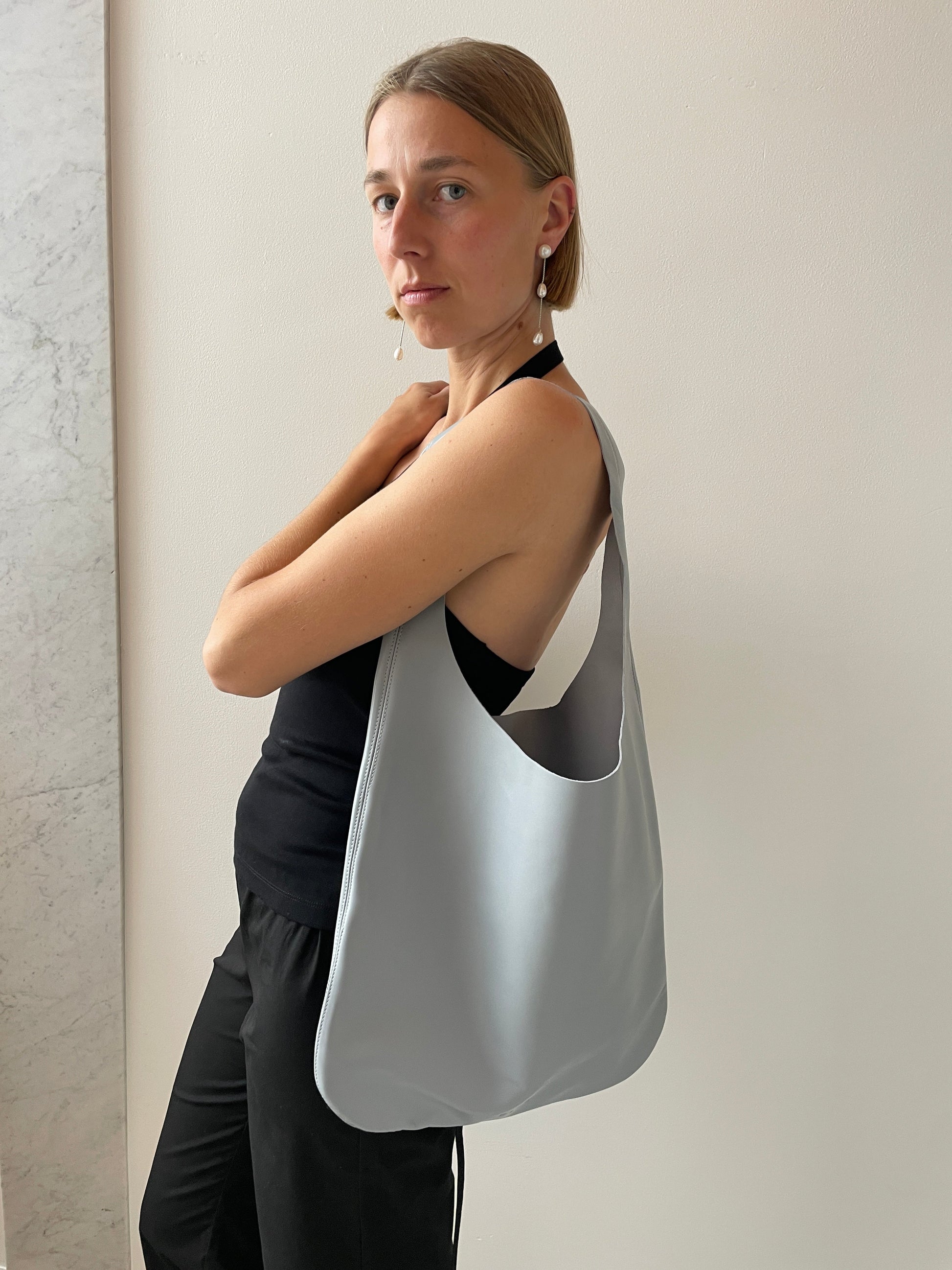 Leather Tote, Light Blue PIEN STUDIOS