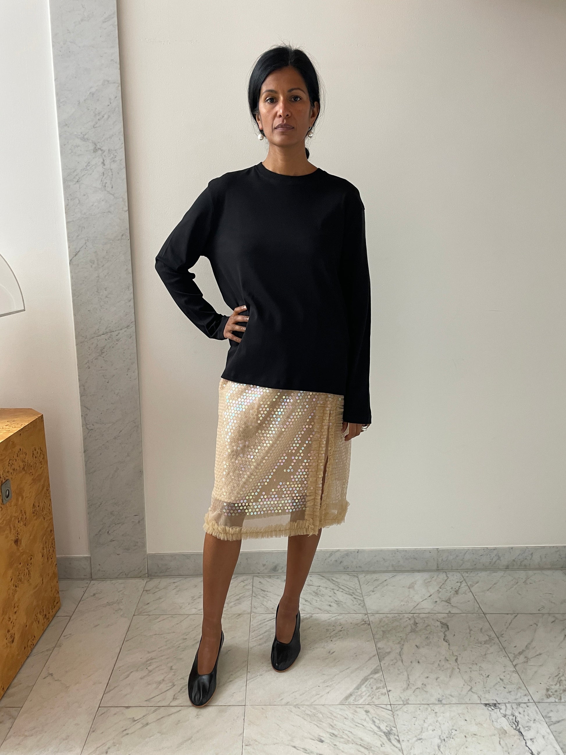 Tati Sequin Skirt, Beige Renaissance Renaissance